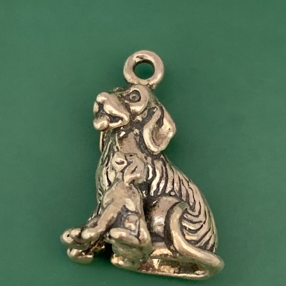 Mama Dog and Puppy Sterling Silver Jewelry Charm #pet #dog
